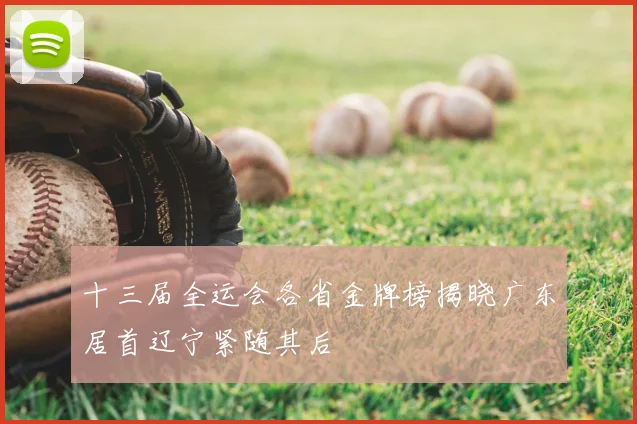 十三届全运会各省金牌榜揭晓广东居首辽宁紧随其后